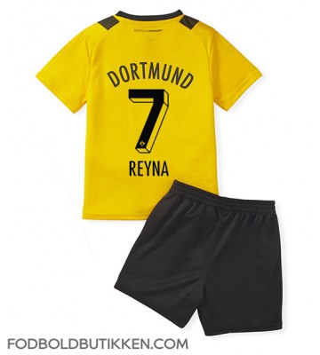 Borussia Dortmund Giovanni Reyna #7 Hjemmebanetrøje Børn 2022-23 Kortærmet (+ Korte bukser)